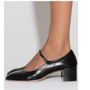 Aeyde -Leather Mary-Jane Pumps - Black Nappa Leather - US Size 8 (EU 38.5)